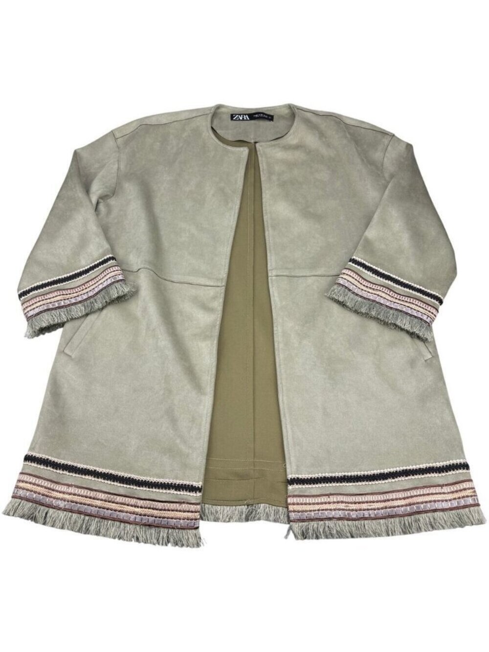 Zara Finge Faux Suede Jacket Shacket XS - Picture 2 of 5